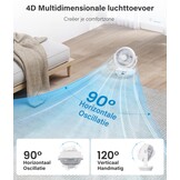 Stille Tafelventilator 33cm, 25dB, 4 Snelheden, 4 Modi, Incl. Afstandsbediening - 34% Korting