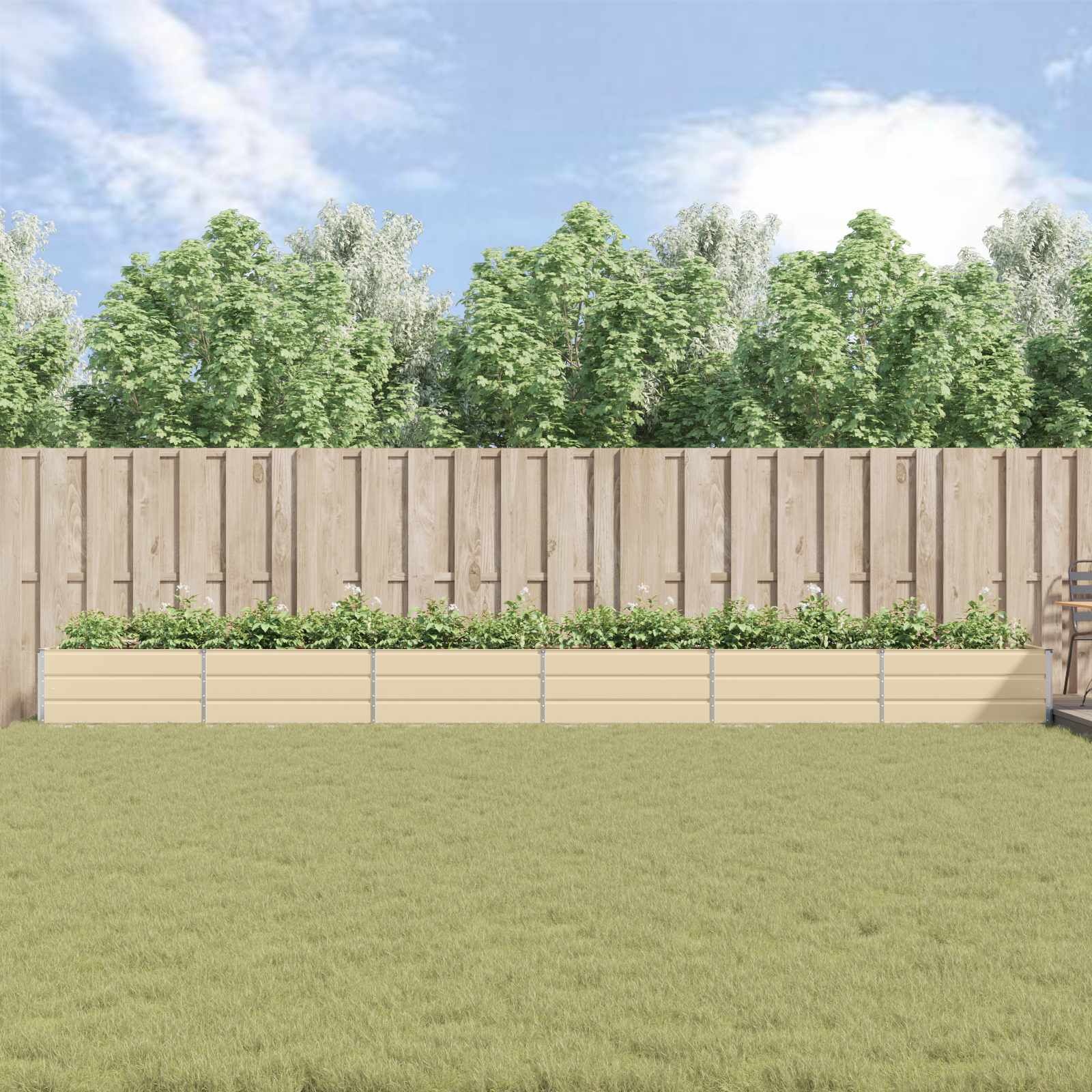 Plantenbak Ivoor Gegalvaniseerd Staal 580x100x45cm - 35% Korting