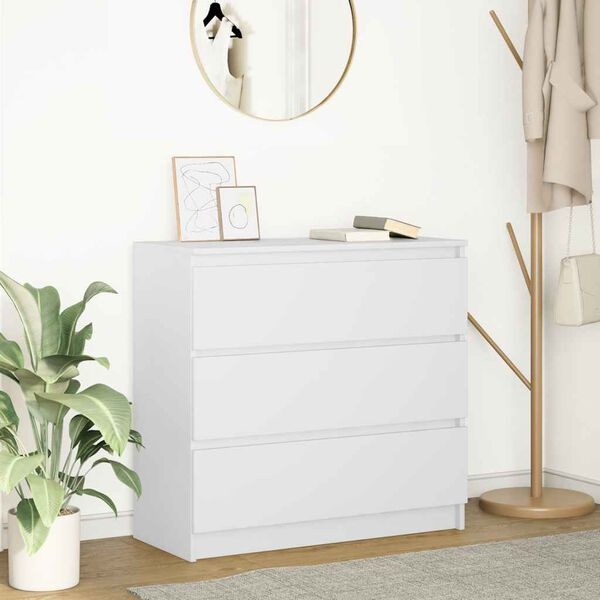 vidaXL Dressoir Spaanplaat Wit 80x35x76 cm - 54% Korting