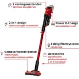 Accu-steelstofzuiger Einhell 18V TE-SV 18 Li-Solo Rood/Zwart - 34% Korting