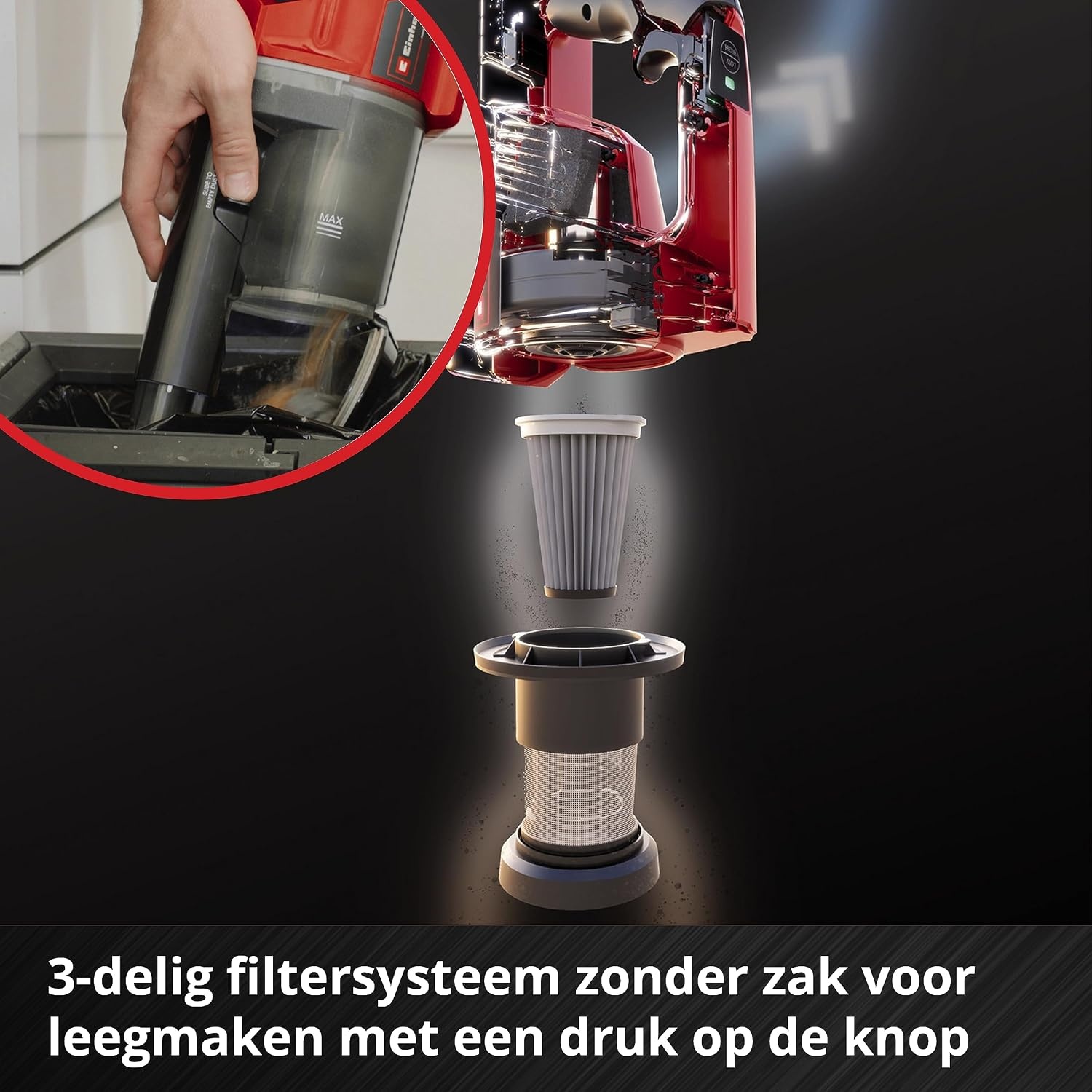 Accu-steelstofzuiger Einhell 18V TE-SV 18 Li-Solo Rood/Zwart - 34% Korting