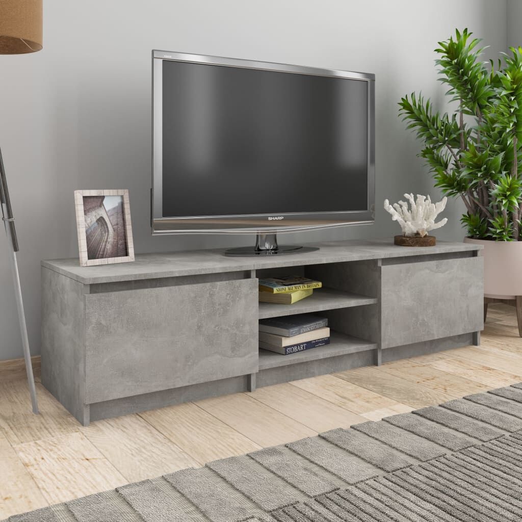 Tv-meubel Bewerkt Hout Betongrijs 140x40x35,5 cm (34% Korting)