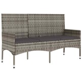 vidaXL Tuinbank 3-zits met kussens, Poly Rattan, Grijs - 34% Korting!
