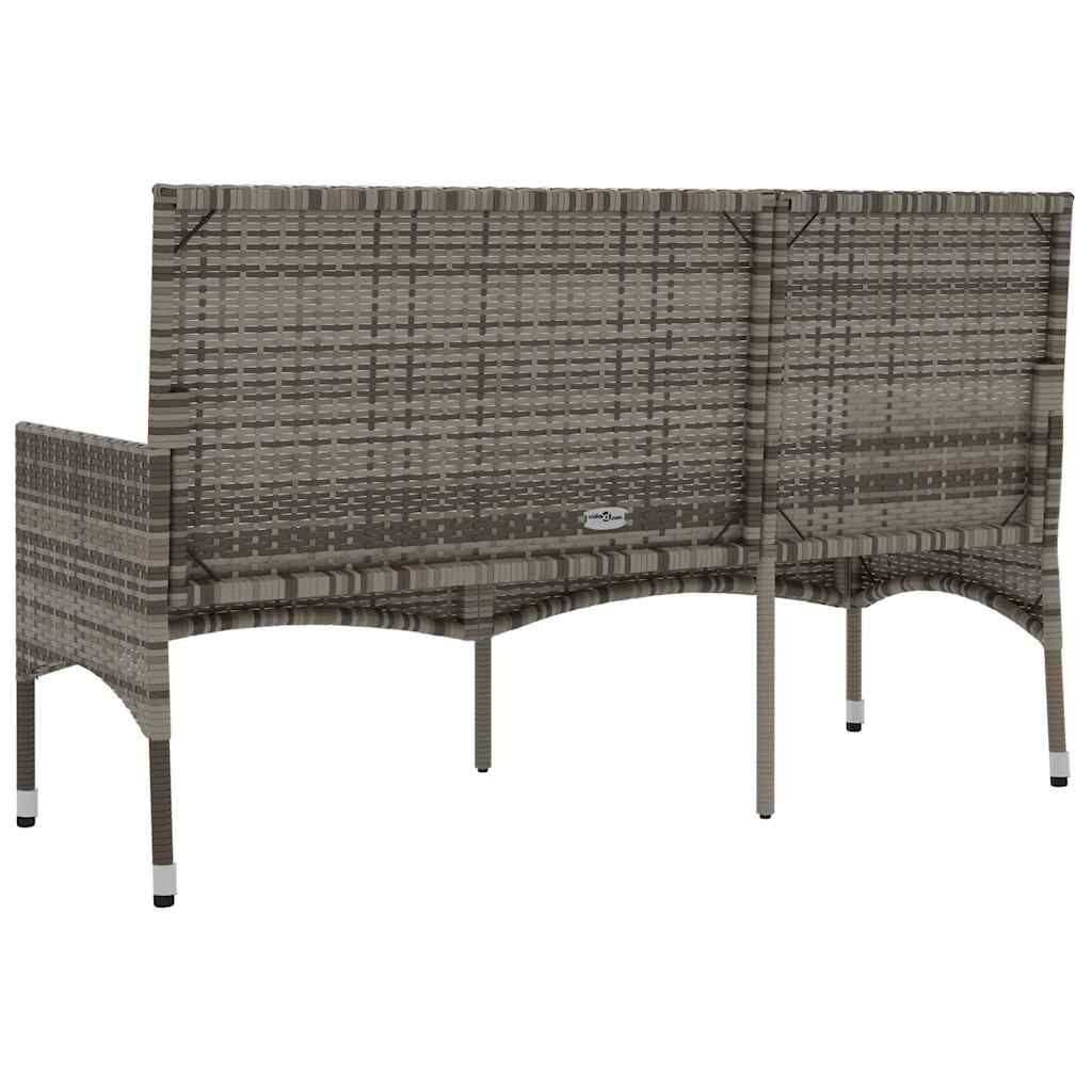 vidaXL Tuinbank 3-zits met kussens, Poly Rattan, Grijs - 34% Korting!