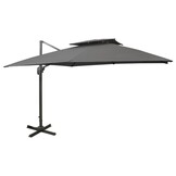 Zweefparasol met dubbel dak 300x300 cm Antraciet - 35% Korting