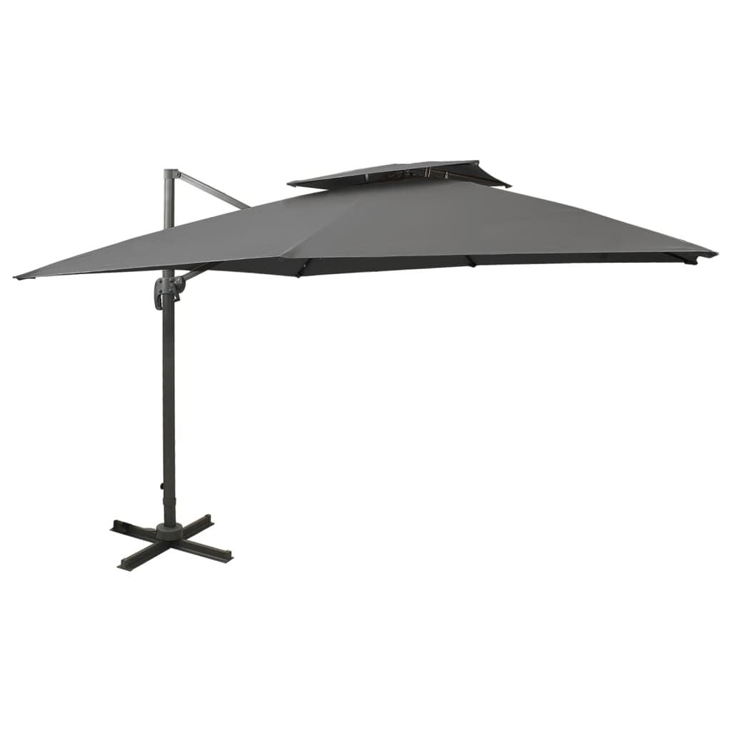 Zweefparasol met dubbel dak 300x300 cm Antraciet - 35% Korting