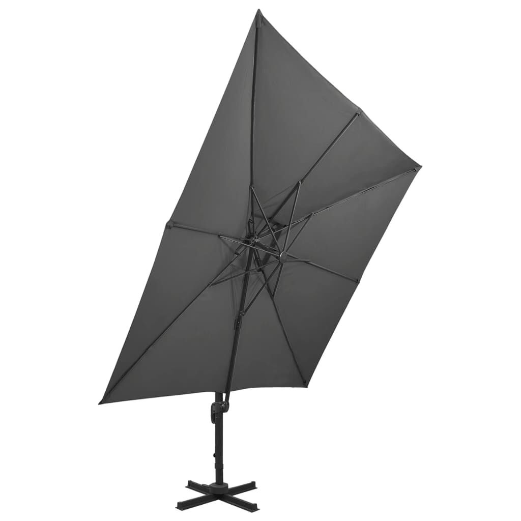 Zweefparasol met dubbel dak 300x300 cm Antraciet - 35% Korting