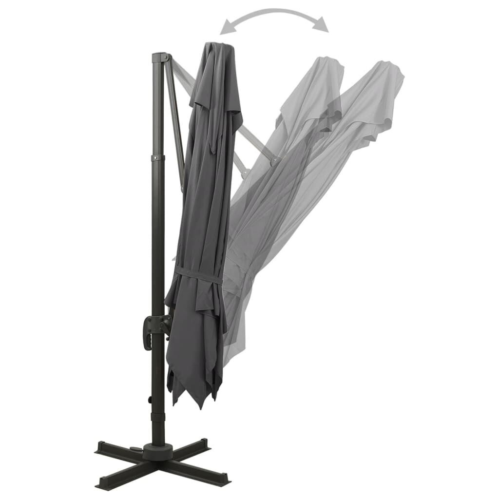 Zweefparasol met dubbel dak 300x300 cm Antraciet - 35% Korting