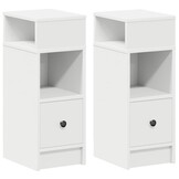 Set van 2 VidaXL Nachtkastjes 25x31x66 cm Wit - 34% Korting