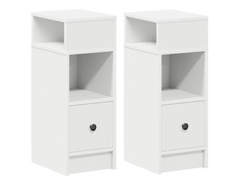 Set van 2 VidaXL Nachtkastjes 25x31x66 cm Wit - 34% Korting