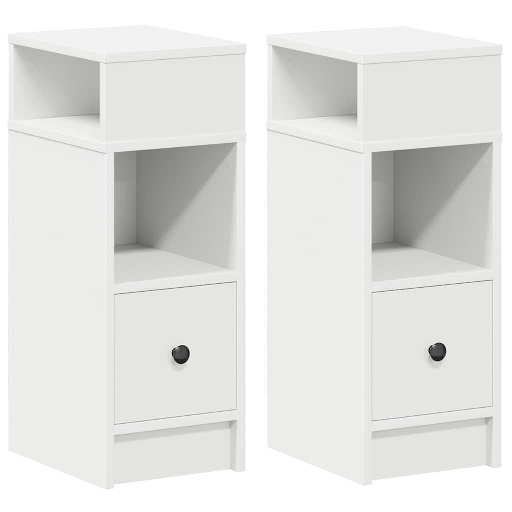 Set van 2 VidaXL Nachtkastjes 25x31x66 cm Wit - 34% Korting