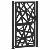 Zwarte Stalen Poort met Lichtontwerp 100x175 cm - 35% Korting