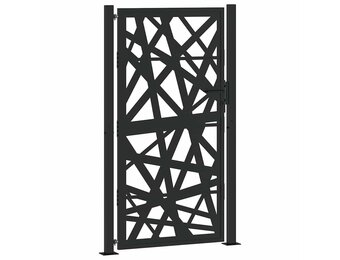Zwarte Stalen Poort met Lichtontwerp 100x175 cm - 35% Korting