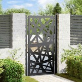 Zwarte Stalen Poort met Lichtontwerp 100x175 cm - 35% Korting