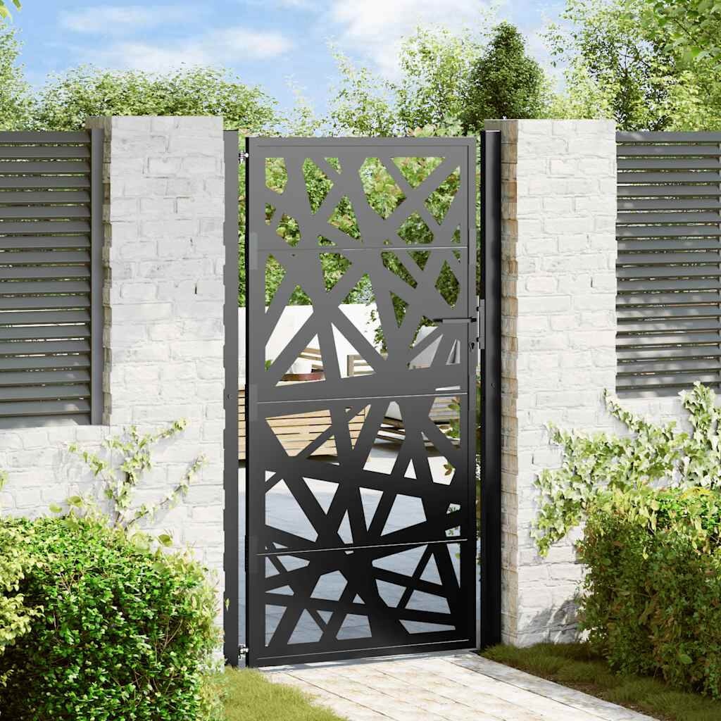 Zwarte Stalen Poort met Lichtontwerp 100x175 cm - 35% Korting