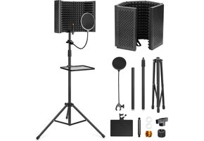 Microfoon Isolatiescherm met Popfilter & Statiefhouder - 34% Korting