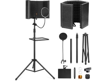 Microfoon Isolatiescherm met Popfilter & Statiefhouder - 34% Korting