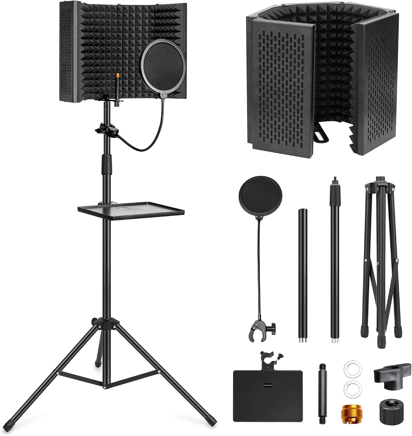 Microfoon Isolatiescherm met Popfilter & Statiefhouder - 34% Korting