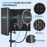 Microfoon Isolatiescherm met Popfilter & Statiefhouder - 34% Korting