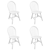 Eetkamerstoelen 4 st. Massief Rubberwood Wit - 60% Korting!