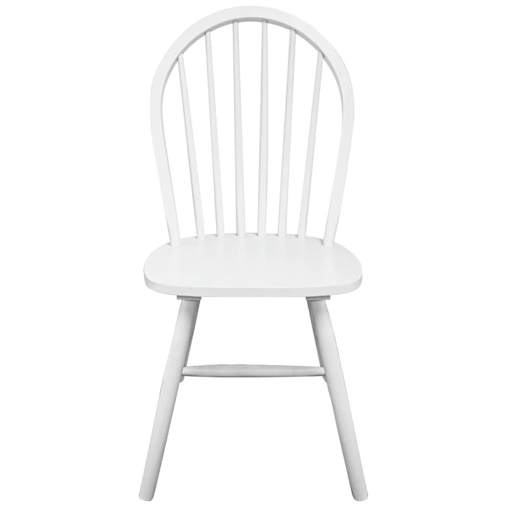 Eetkamerstoelen 4 st. Massief Rubberwood Wit - 60% Korting!