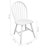 Eetkamerstoelen 4 st. Massief Rubberwood Wit - 60% Korting!