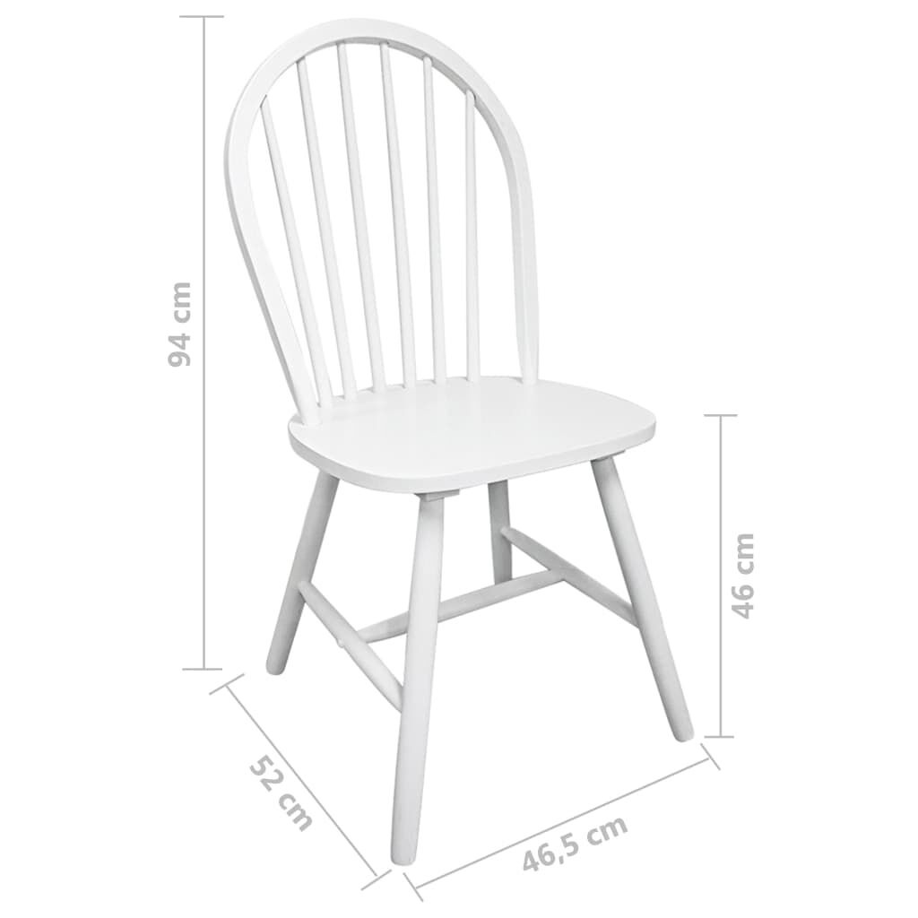 Eetkamerstoelen 4 st. Massief Rubberwood Wit - 60% Korting!