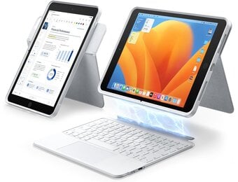 Draaibare Toetsenbordhoes met Trackpad voor iPad 7/8/9 - Wit - 34% Korting