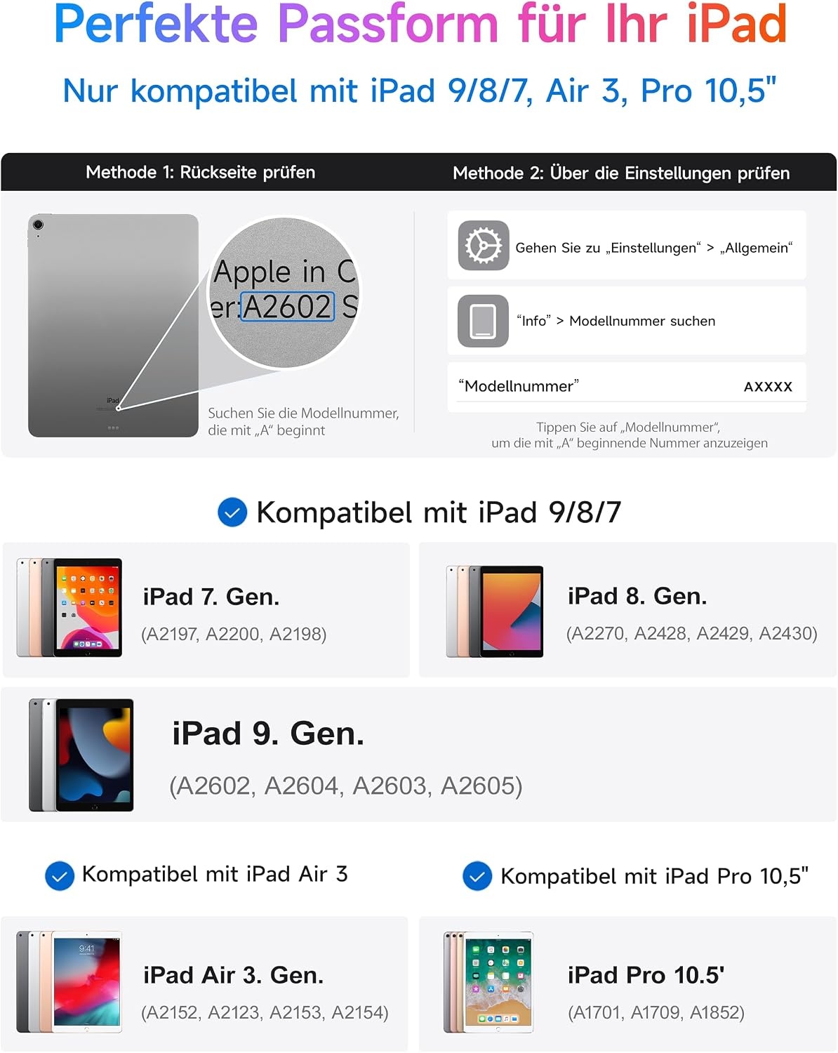 Draaibare Toetsenbordhoes met Trackpad voor iPad 7/8/9 - Wit - 34% Korting