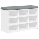 vidaXL Schoenenbank Wit 82x32x50 cm Bewerkt Hout - 34% Korting