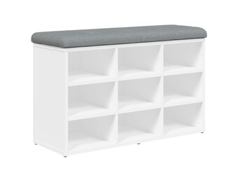 vidaXL Schoenenbank Wit 82x32x50 cm Bewerkt Hout - 34% Korting