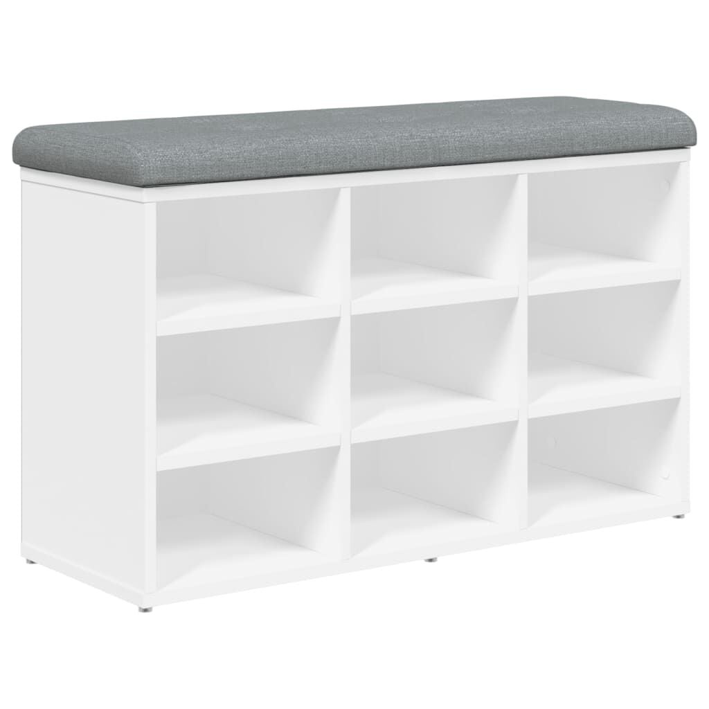 vidaXL Schoenenbank Wit 82x32x50 cm Bewerkt Hout - 34% Korting