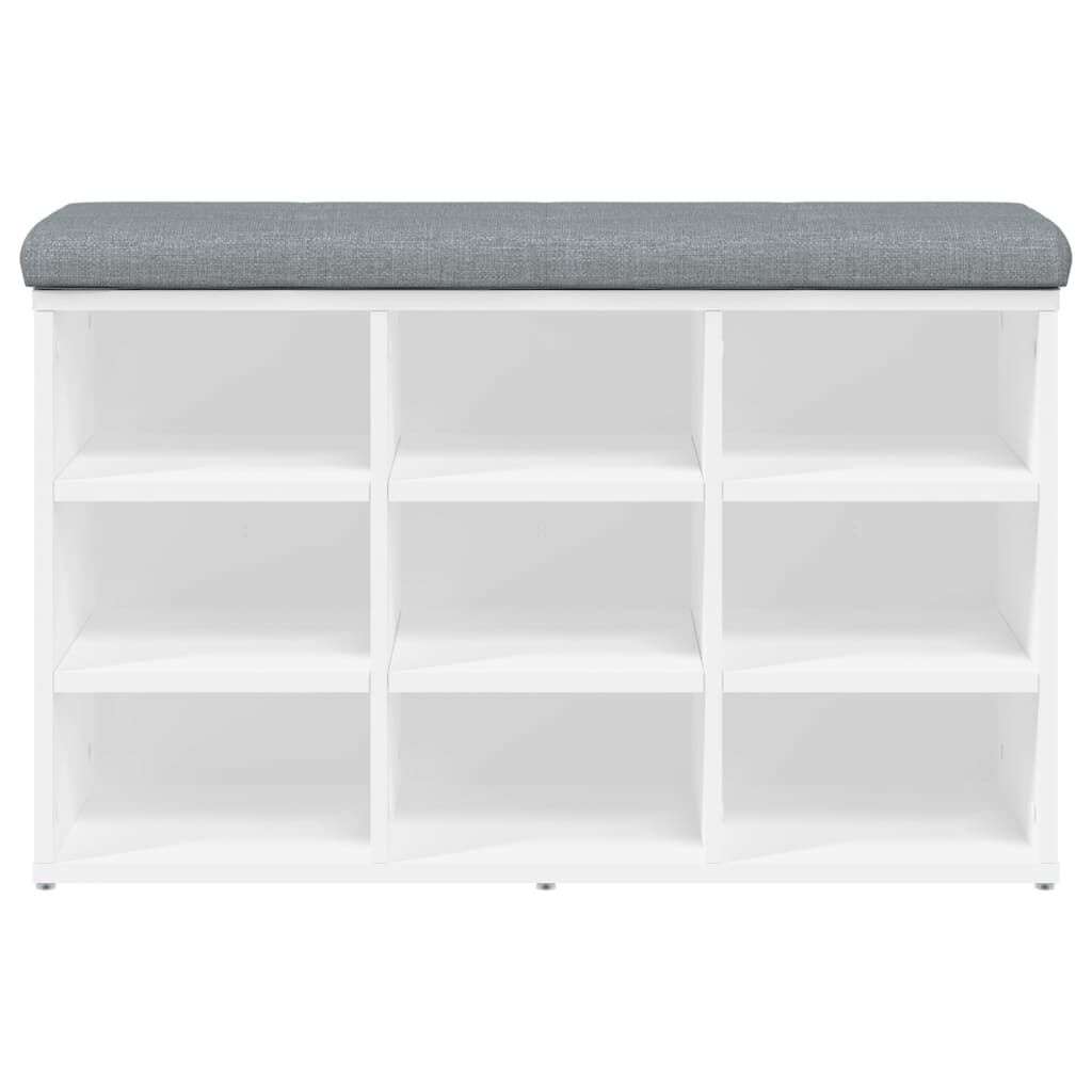 vidaXL Schoenenbank Wit 82x32x50 cm Bewerkt Hout - 34% Korting