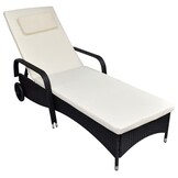 VidaXL Ligbed Poly Rattan Zwart - 54% Korting
