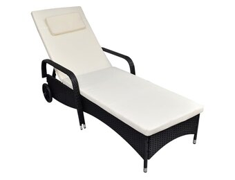 VidaXL Ligbed Poly Rattan Zwart - 54% Korting