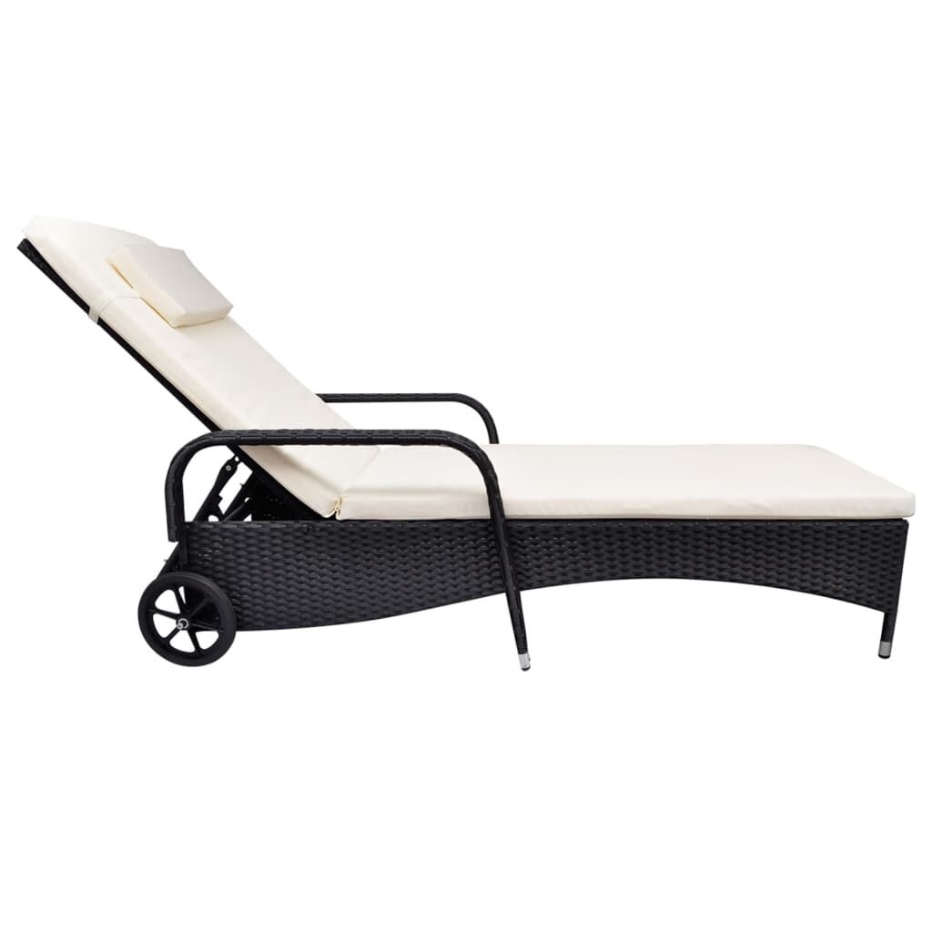 VidaXL Ligbed Poly Rattan Zwart - 54% Korting