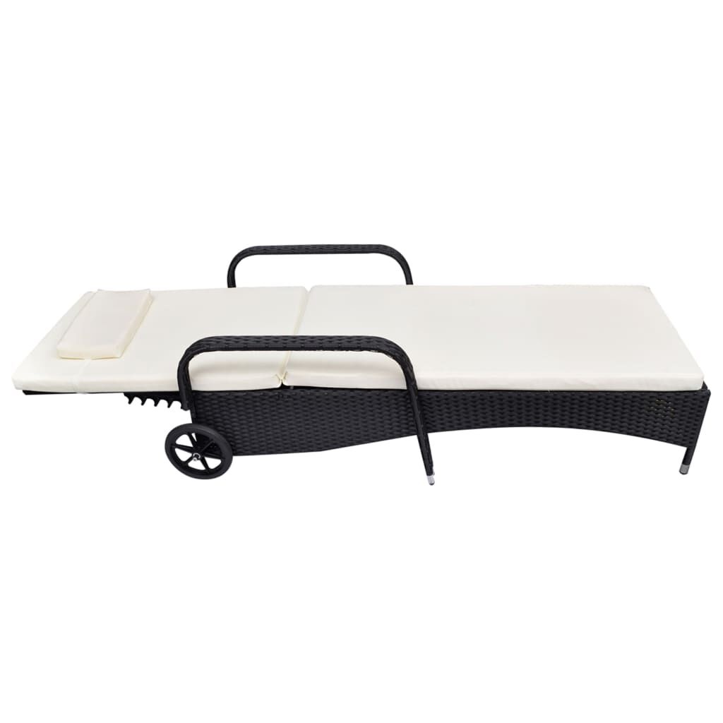 VidaXL Ligbed Poly Rattan Zwart - 54% Korting