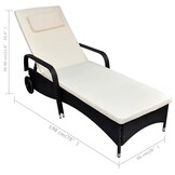 VidaXL Ligbed Poly Rattan Zwart - 54% Korting