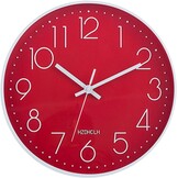 Moderne Wandklok 30 cm - Geruisloze Radiografische Klok - Rood - 33% Korting