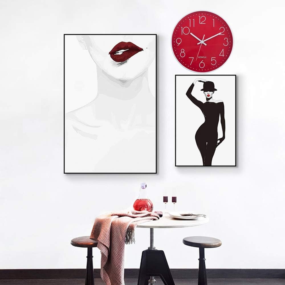 Moderne Wandklok 30 cm - Geruisloze Radiografische Klok - Rood - 33% Korting