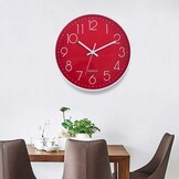 Moderne Wandklok 30 cm - Geruisloze Radiografische Klok - Rood - 33% Korting