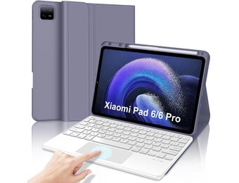 Paarse Toetsenbordhoes met Trackpad AZERTY voor Xiaomi Pad 6/6 Pro (11") - 76% Korting