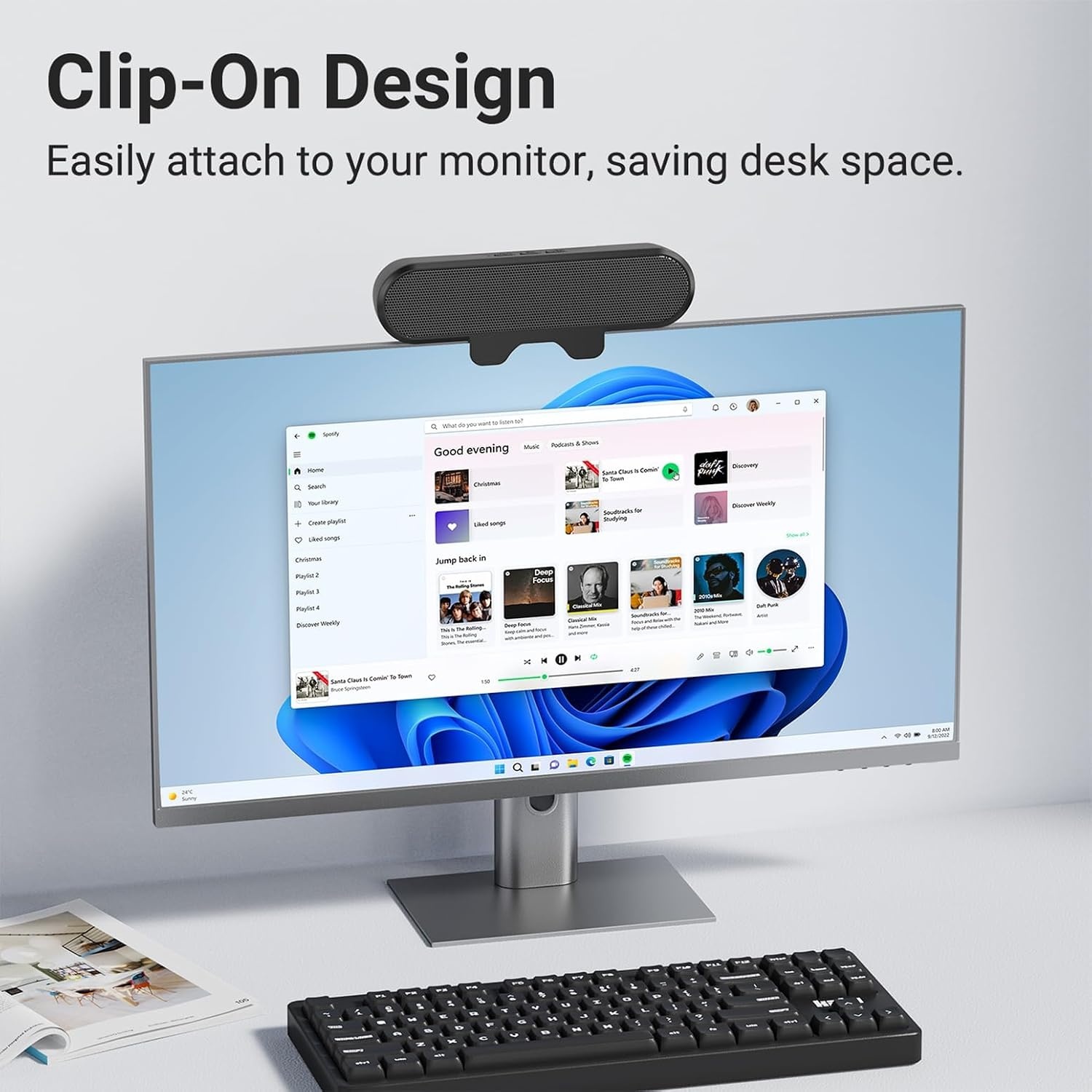 INGA USB Monitor Speaker Zwart - 10W Stereo Geluid - 33% Korting