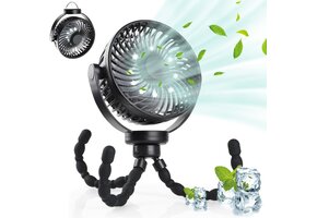 Draagbare Kinderwagenventilator met LED-licht & 5200mAh Accu (44% Korting)