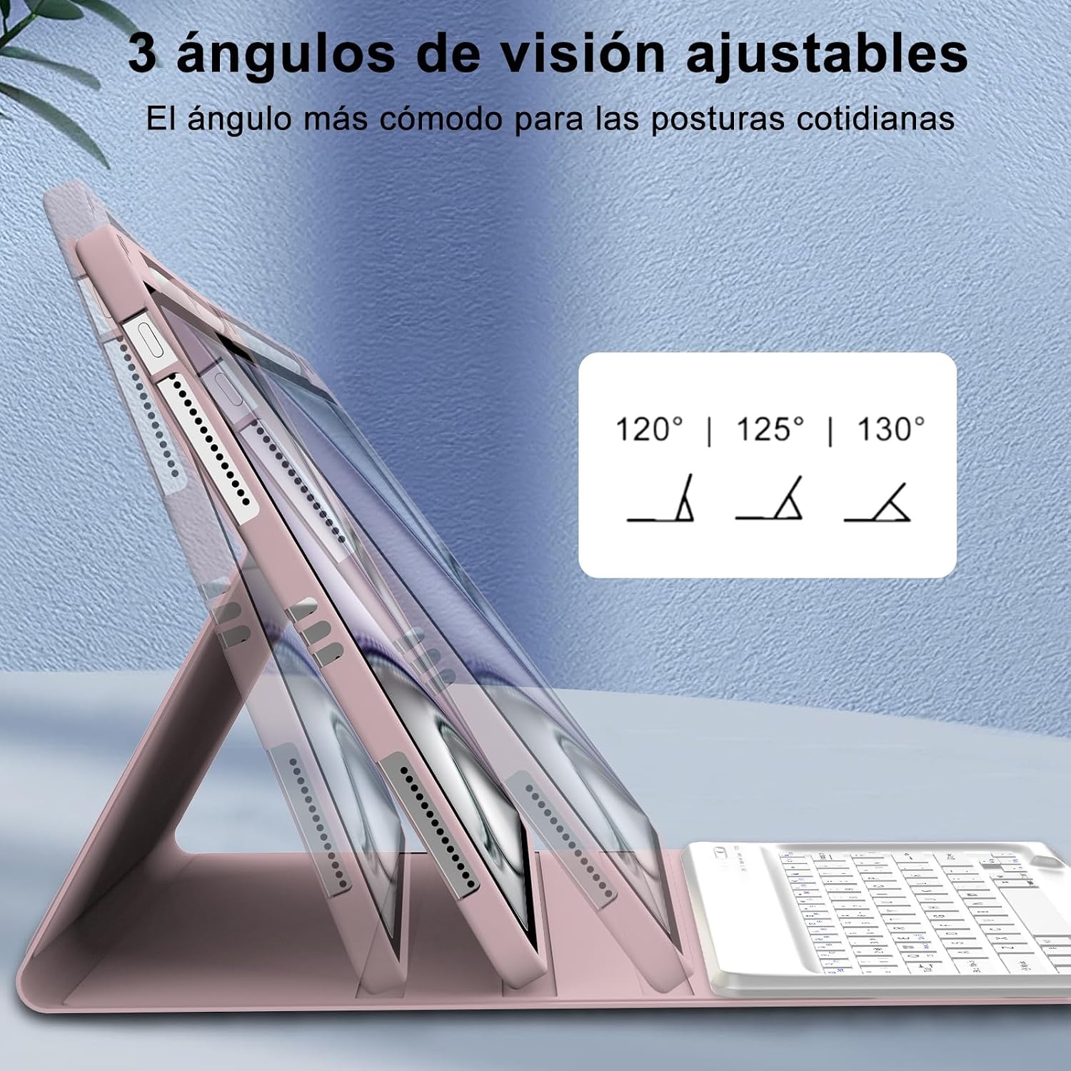 Toetsenbordhoes iPad Air 13" (M2) 2024 - Spaans Toetsenbord Lichtroze - 73% Korting