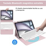Toetsenbordhoes iPad Air 13" (M2) 2024 - Spaans Toetsenbord Lichtroze - 73% Korting