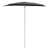 Antracietkleurige Halve Parasol met Paal 180x90 cm - 51% Korting!