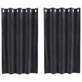 Donkergrijze Fluweel Gordijnen (2 stuks) 140x140cm - 33% Korting