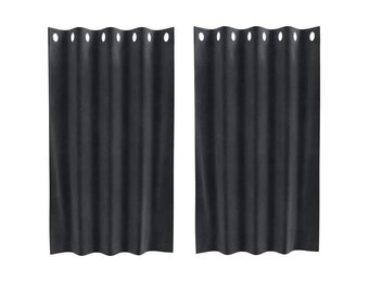 Donkergrijze Fluweel Gordijnen (2 stuks) 140x140cm - 33% Korting