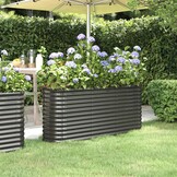 Plantenbak 152x40x68cm Antraciet Staal met 34% Korting